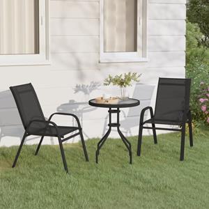 vidaXL 3-tlg. Garten-Bistro-Set Schwarz 