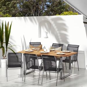 VidaXL Tuinstoelen 6 St Staal En Textileen Zwart