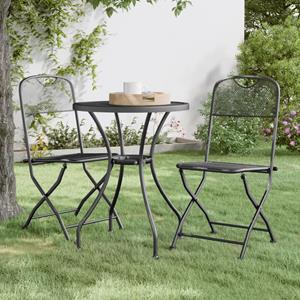 vidaXL 3-tlg. Garten-Ess-Set Streckmetallgitter Anthrazit 