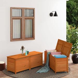 vidaXL Outdoor-Kissenbox Braun 200x50x56 cm Massivholz Tanne 