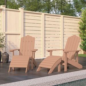 VidaXL Tuinstoelen 2 St Adirondack Met Voetensteunen HDPE Bruin