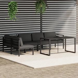 vidaXL 6-delige Loungeset met kussens aluminium antracietkleurig