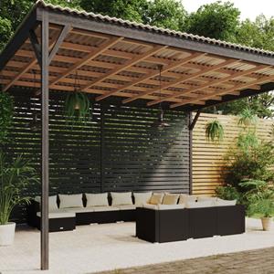 vidaXL 12-tlg. Garten-Lounge-Set mit Kissen Schwarz Poly Rattan 