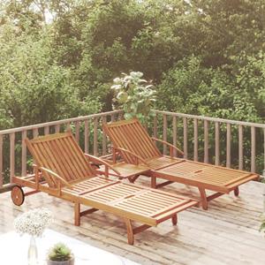 VidaXL Ligbeddenset Met Tafel Massief Acaciahout