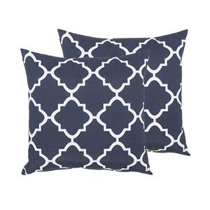 Beliani Sofades - Tuinkussen Set Van 2-blauw-polyester