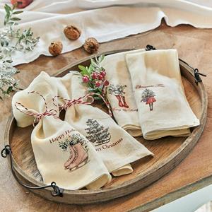 LOBERON Servet set van 4 Merry & Bright