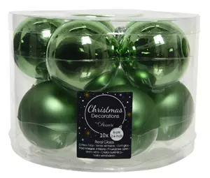 Kerstbal glas d6cm groen 10st