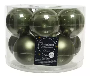 Kerstbal glas d6cm mos groen 10st