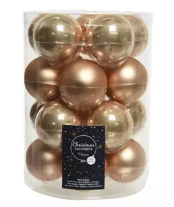 Kerstbal glas d6cm toffee 20st