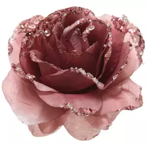 Decoris Roosclip op clip d14h8.5cm roze