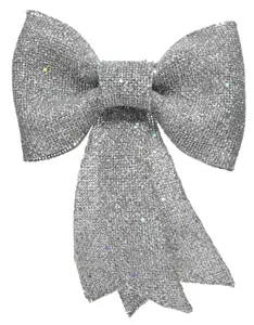 Decoris Strik glitter l32b42cm zilver