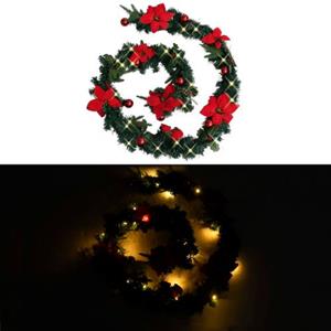 vidaXL Weihnachtsgirlande mit LED-Lichtern Grün 2,7 m PVC 