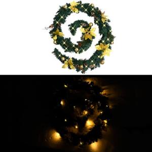 vidaXL Weihnachtsgirlande mit LED-Lichtern Grün 2,7 m PVC 