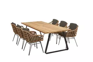 4 Seasons Outdoor Cottage tuinset met teak Basso tafel met alu poten | 