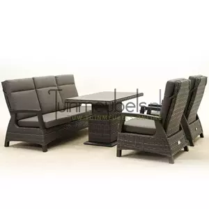 Lesli Living Loungeset Prato Forte 2 loungestoelen 3-zitsbank en verstelbare salontafel