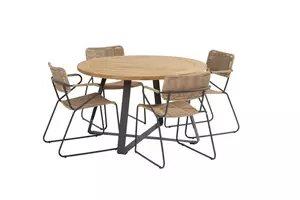 Taste by 4 Seasons Outdoor Tuinset Swing naturel met Basso teak tafel 130cm