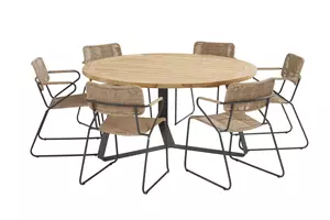 Taste by 4 Seasons Outdoor Tuinset Swing naturel met Basso teak tafel 160cm