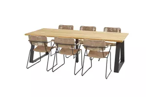 Taste by 4 Seasons Outdoor Tuinset Swing naturel met Basso teak tafel 240x100