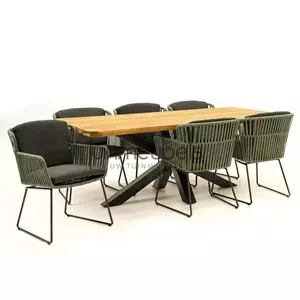 Tuinset Vitali green met Spectral 200cm tafel van 4 Seasons Outdoor