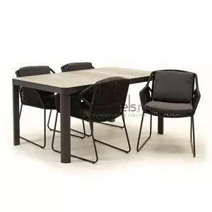 4 Seasons Outdoor Tuinset Accor antra met Castilla Negro 160cm tafel | 