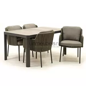 4 Seasons Outdoor Tuinset Bernini met Castilla Negro 160cm tafel | 