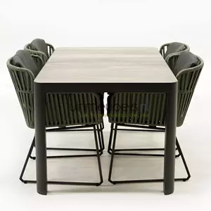 Lesli Living Tuinset Vitali groen met Castilla 160cm tafel