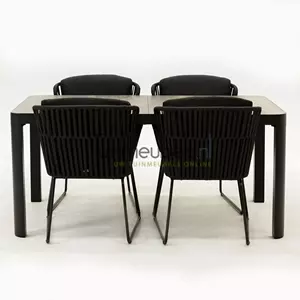 Lesli Living Tuinset Vitali antraciet met Castilla 160cm tafel