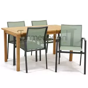 Vita Tuinset Delia amandel stapelbaar met Neva tafel