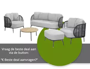 4 Seasons Outdoor Loungeset Fabrice met voetenbankje | 