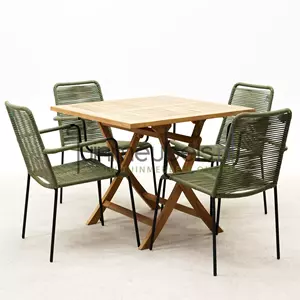 Vita Tuinset  Luxor groen stapelbaar met Milton vierkant 90