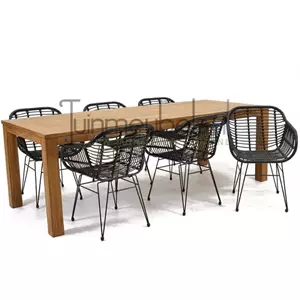 Lesli Living Tuinstoel Moda zwart met Colombo tafel 240