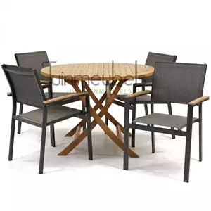 Lesli Living Tuinstoel Arezzo met Milton tafel rond 110