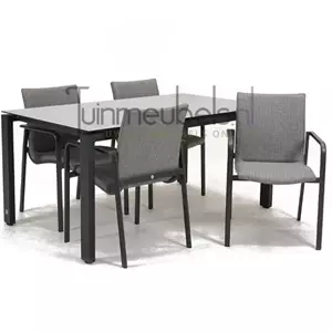 SUNS Tuinstoel Anzio dining Light Antracite met GOA HPL 160 cm licht grijs