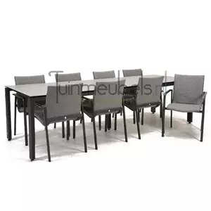 SUNS Tuinstoel Anzio dining Light Antracite met GOA HPL 280 cm licht grijs