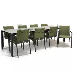 SUNS Tuinstoel Anzio dining Forest green met GOA HPL 280 licht grijs