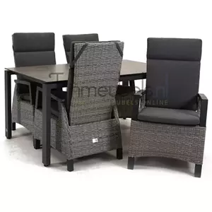 Lesli Living Tuinstoel Prato Brick wicker met GOA HPL 160 cm donker grijs
