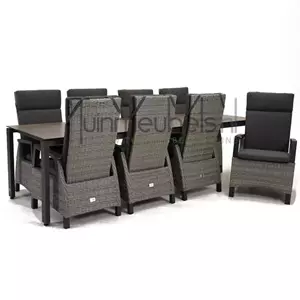 Lesli Living Tuinstoel Prato Brick wicker met GOA HPL 280 cm donker grijs