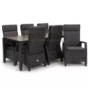 Lesli Living Tuinstoel Prato Forte wicker met GOA HPL 220 cm donker grijs