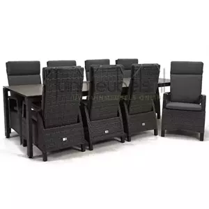 Lesli Living Tuinstoel Prato Forte wicker met GOA HPL 280 cm donker grijs