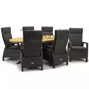 Lesli Living Tuinstoel Prato Forte wicker met Prado elips 240 cm teaktafel