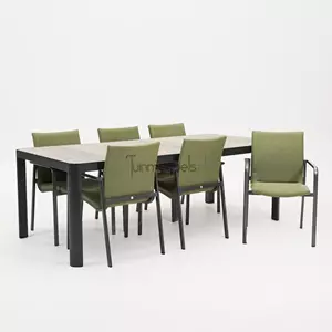 SUNS Tuinstoel Anzio dining Forest Green met Castilla negro 220 x 100 cm