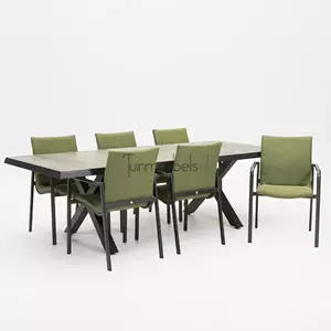 SUNS Tuinstoel Anzio dining Forest Green met Castilla negro kruispoot