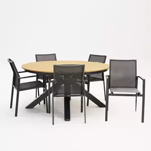 Vita Tuinstoel Delia grijs met Arezzo tafel 150 cm rond