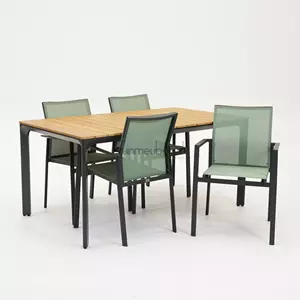 Vita Tuinstoel Delia amandel met Arezzo tafel 160 x 90 cm