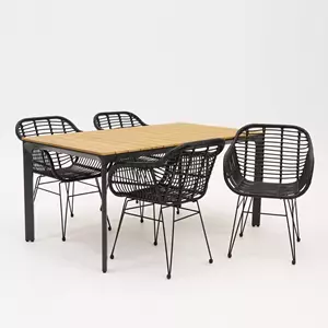 Lesli Living Tuinstoel Moda zwart met Arezzo tafel 160 x 90 cm