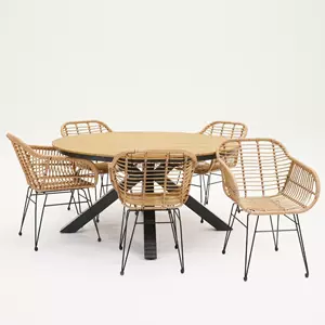 Lesli Living Tuinstoel Moda nature met Arezzo tafel 150 cm rond