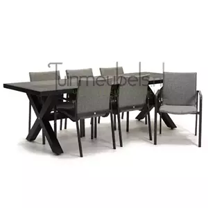 SUNS Tuinstoel Anzio dining light antracite met braga tafel 240 cm