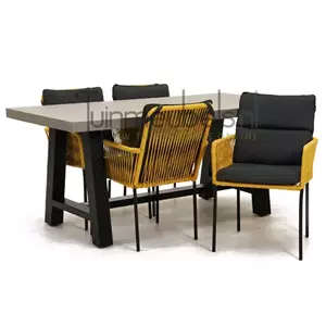 Vita Tuinstoel  Gino geel met toro tafel 180 cm