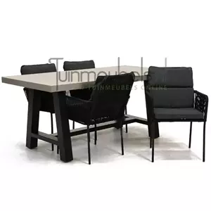 Vita Tuinstoel  Gino zwart met toro tafel 180 cm