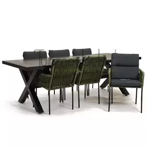Vita Tuinstoel  Gino groen met braga tafel 240 cm